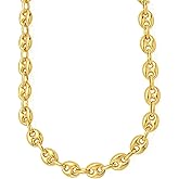 Jewelry Affairs 14k Yellow Gold Puffed Mariner Link Chain Necklace, 7mm