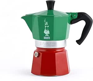 Bialetti 5322 Moka Express Espresso Maker, 3-Cup, Green/Red