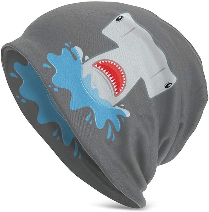 longingsummer Hammerhead Shark with Open Mouth Unisex Adult Knit Hats