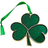 Irish Christmas Ornament Shamrock Symbol of Ireland Tree Decoration, 3 7/8 Inch