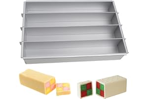 10x6in Battenberg Cake Pan Detachable, Food-grade Battenburg Battenberg Cake Mold, Nonstick Rectangular Cake Pan For Making B