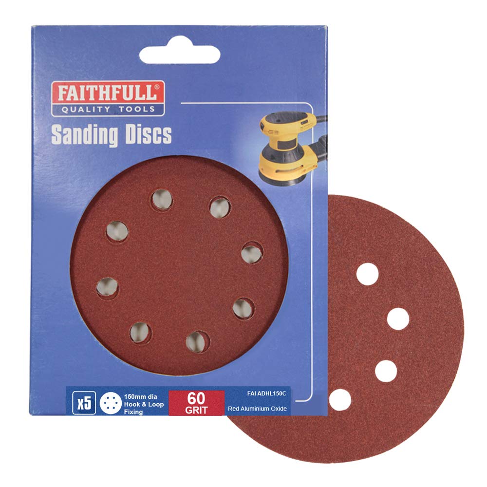 Faithfull ADHL150C 60-Grit Hook and Loop DID2 Sanding Disc