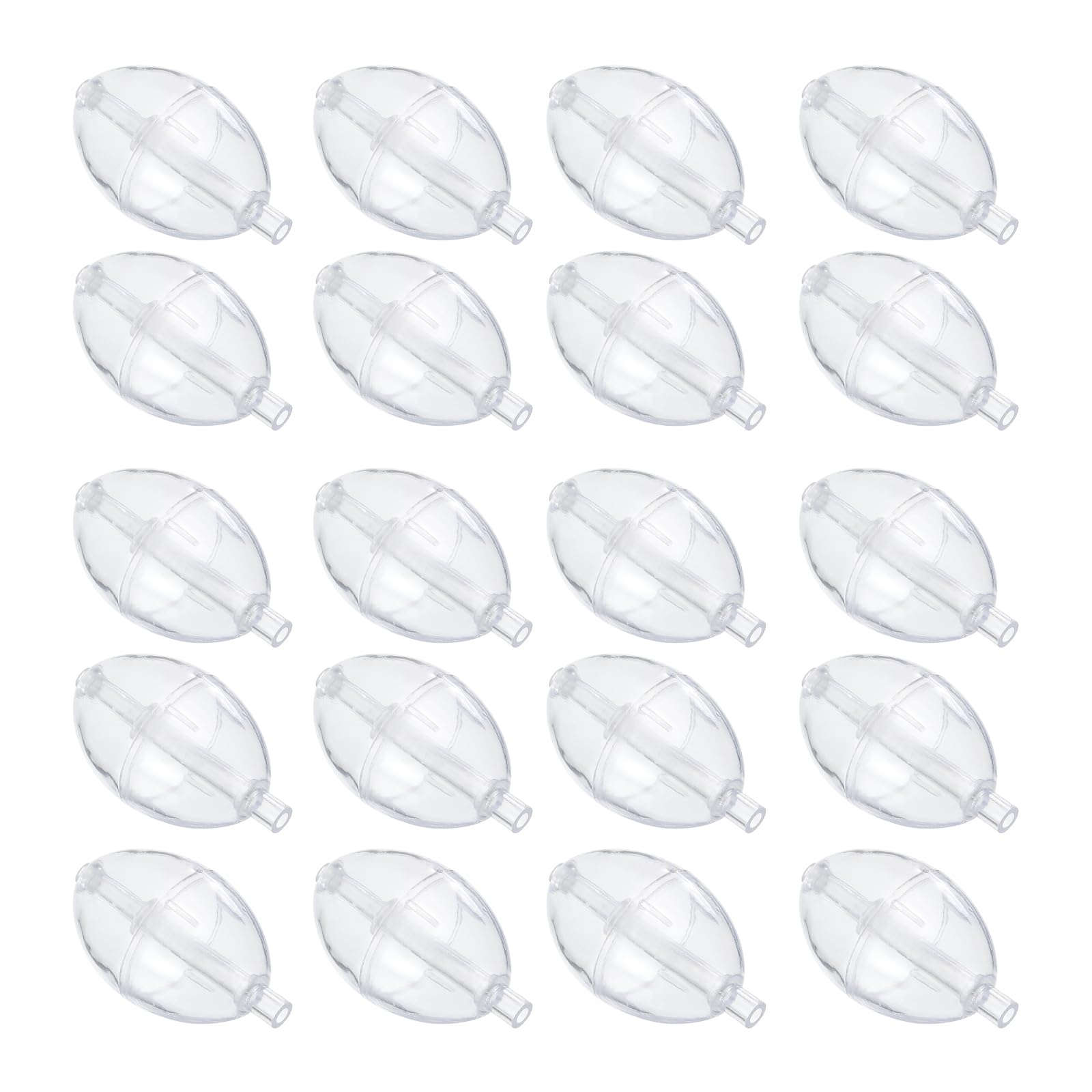 PATIKIL Fishing Slip Cast Spin Floats 2 In, 20 Pack ABS Oval Bend Fishing Bobber Tackle for Freshwater Saltwater, Clear