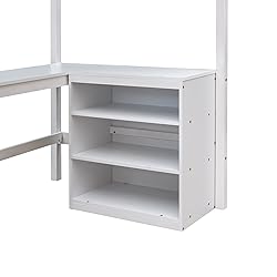 BIADNBZ Wooden Twin Loft Bed with Underneath Desk