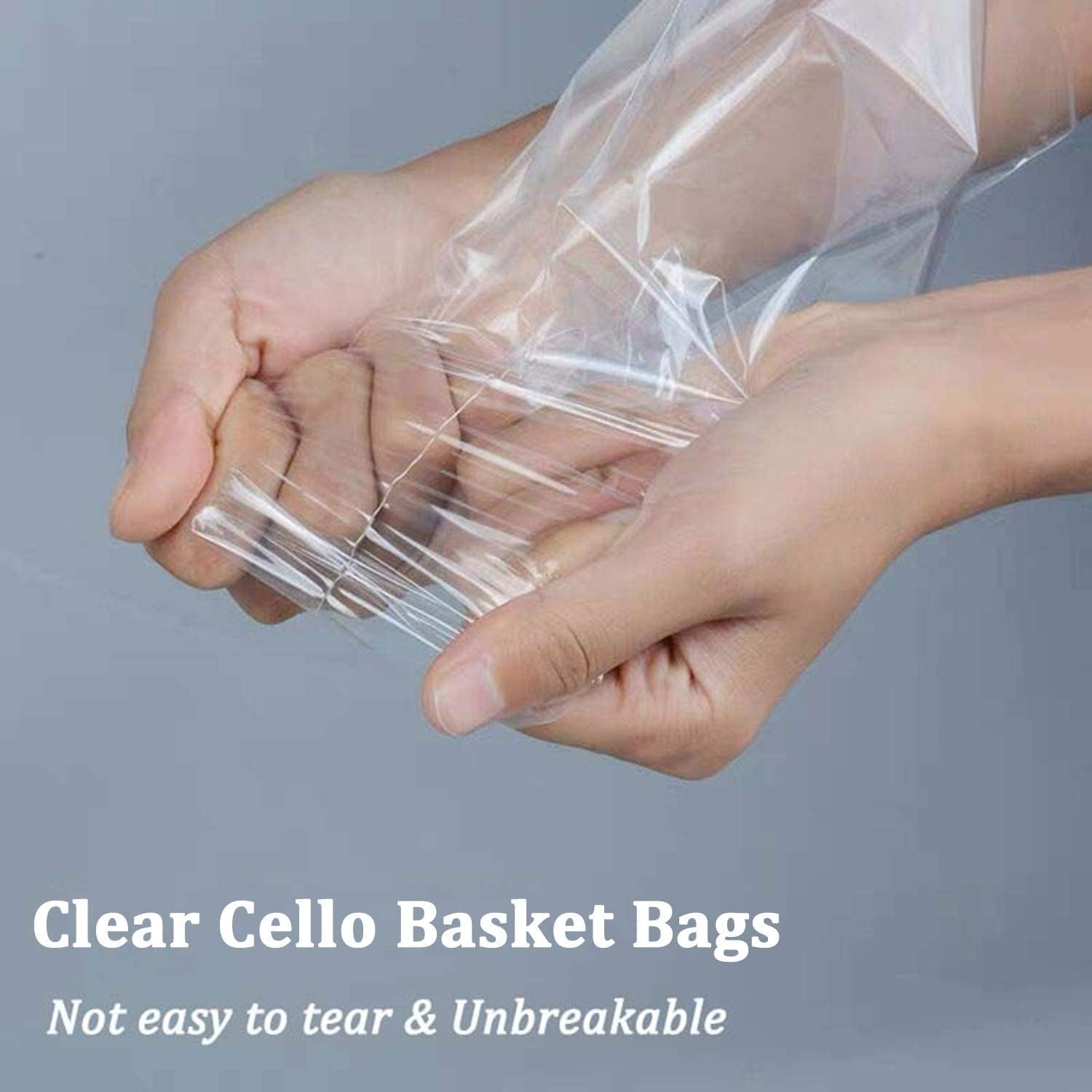 Morepack Large Cellophane Bags,26x32 Inch Big Clear Basket Bags 10 Pieces Cellophane/Cello Wrap for Gift Baskets