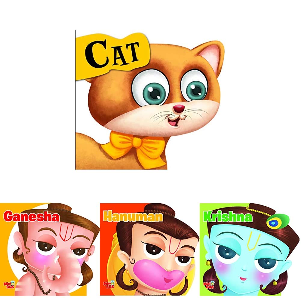 Cutout Board Book: Cat( Animals and Birds) +Ganesha(Gods,Goddesses and Saints) +Hanuman(Gods,Goddesses and Saints) +Cutout Board Book: Krishna(Gods,Goddesses and Saints) (Set of 4 Books) Cutout Board Book: Cat( Animals and Birds) +Ganesha(Gods,Goddesses and Saints) +Hanuman(Gods,Goddesses and Saints) +Cutout Board Book: Krishna(Gods,Goddesses and Saints) (Set of 4 Books)