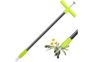 ORIENTOOLS 3 Claws Weed Puller Tool, Stand Up Weed Puller with Long Ergonomic Handle, Weed Puller Tool Stand Up Heavy Duty, Dandelion Picker, Garden Tools for Weeding, Weed Remover Tool for Lawn, Yard