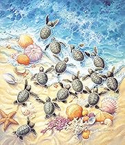 Green Turtle Hatchlings 550 pc Jigsaw Puzzle
