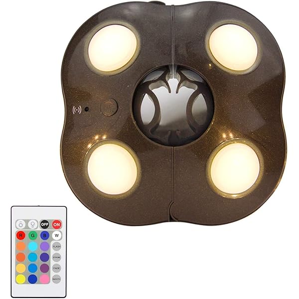 Amazon Com Honwell Patio Umbrella Light Outdoor Wireless Battery Operated Led Table Umbrella Lights With Remote 16 Color Changing Outside Umbrella Pole Light Camping Lights For Umbrellas Brown Home Improvement