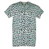 Cheetah Print Blue All Over Animal Pattern Grey Graphic Adult Tshirt Tee