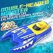 Teeggi Remote Control Boats Toys for Pools and Lakes - H128 Mini RC Boats for Kids or Adults, Self Righting High Speed Boat Toys 1/47 2.4GHz Dual Motors 15km/h Super Speed Ship Speedboat Electric
