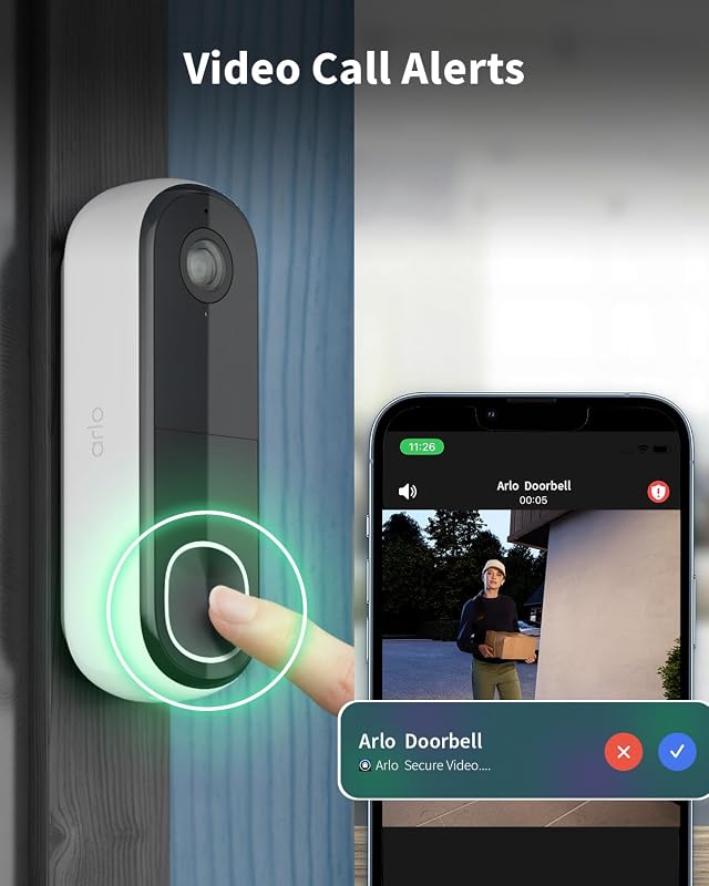 HD Video Türklingel mit Kamera & schwarzer Hülle, WLAN Doorbell