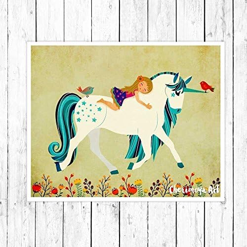 Unicorn Print Childrens Nursery Wall Art Nursery Decor Fantasy Art Unicorn Art Print Toddler Gift Illustration gift for kids - Unicorn Wall Art - Archival Print