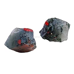 Apengshi African Bloodstone Raw Crystals 2PCS