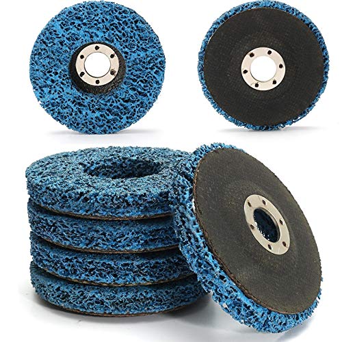 KINWAT 5pcs Blue Angle Grinder Discs 110mm Poly Strip Wheels Paint Rust