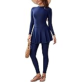 FYMNSI Women Modest Burkini Swimsuits Muslim Swimwear Full Body Islamic Swim Tops Pants Hijab 4 Piece Rash Guard S-XL