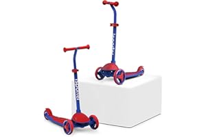 AERO MOBILITY iSporter 3-Wheeled Toddler Scooter for Kids Ages 2-5, Toddlers Age 3-5 Year Old Boys and Girls- Kid Three Wheel Scooters with LED Light Up Wheels, Lean to Steer, and Height Adjustable …