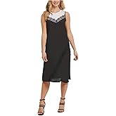 DKNY Womens Mixed Media Fringed Midi Dress