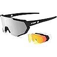 X-TIGER Polarized Sports Sunglasses with 5 Interchangeable Lenses,Mens Womens Cycling Bike Glasses,Baseball Running Fishing