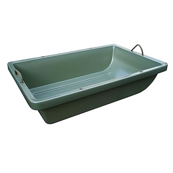 EUROHUNT Wildwanne Universalwanne aus schlag- und bruchfestem Kunststoff, mit Schlittenfunktion Grün, 90,5 x 59 x 21cm