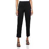 Elastic No Waist Faux Zip Front Ankle Pant
