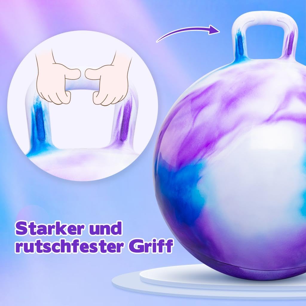 U&C Planet Hüpfball 45 cm für Kinder von 3 bis 6 Jahren mit Pumpe 2