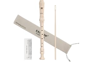 EAST TOP Soprano Recorder for Kids Beginners, 8 Hole Plastic German Fingering Flute Recorder 3 Piece with Cleaning stick, Cotton pouch, Fingering Chart, Colorful box (Ivory), as a gift