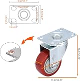 YOOGAA 3" Heavy Duty Swivel Caster Wheels No Noise Set of 4, 1000lbs Capacity view 4