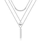 MONGAS Bar/Turtle/Planet Star/Lotus Layered Necklace Sterling Silver Pendant Necklace Bar/Turtle/Planet Star/Lotus Jewelry Gifts for Women