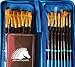 Paint Brushes - 15 Pc Brush Set for Watercolor, Acrylic, Oil & Face Painting | Long Handle Artist Paintbrushes with Travel Holder (Cool Blue) & Free Gift Box | Art Supplies by MyArtscape™
