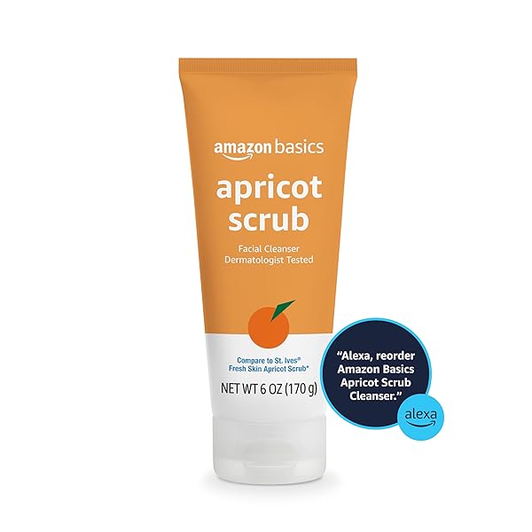 AMAZON BASICS APRICOT SCRUB FACIAL CLEANSER, 6 OUNCE (PREVIOUSLY SOLIMO)