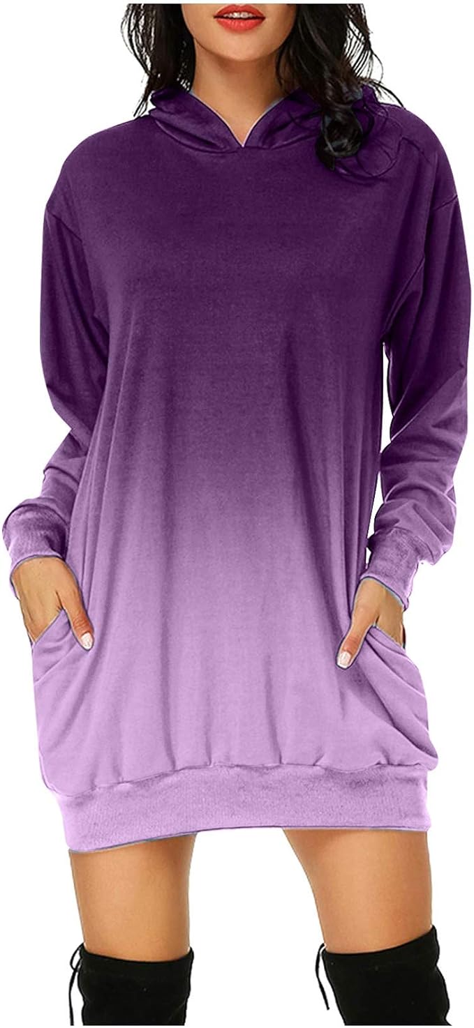 Sudaderas largas con capucha para mujer con estampado de teñido anudado Sudaderas largas con capucha para mujer con estampado de teñido anudado