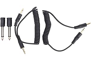 2Pcs Flashing Wire,Universal Type Digital Camera 3.5mm6.35mm Synchronization Connecting Line Cable Set