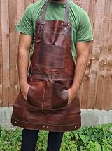 Leathershire Dark Brown Full Grain Leather Work Apron - Butcher Cook BBQ view 4