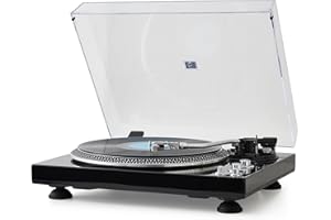 PROSUCO Hi-Fi Belt-Drive Turntable with Premium Cartridge, Pitch Control ±10%, Auto-Return Tonearm, 2-Speed 33/45 RPM Vinyl P