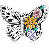 VOROCO Butterfly Dragonfly Cat Charm for Bracelet Cute Animal Collection Bead & Charm for Women Girls 925 Sterling Silver Pendant & Dangle Charm Jewelry for Bracelet and Necklace