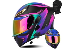 AAREG Unisex Adult Flip-Up Motorcycle Helmet, Carbon Fiber, Anti-Fog Visor, Aerodynamic Design, Integrated Bluetooth, DOT Approved, Sizes S-XXL