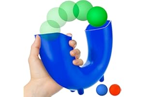 Musictree Skill Game Juggling Balls, Indoor Outdoor Sensory Fidget Toy, Handheld Games Bouncy Balls Toys, Catch Ball Game, Fun Gift for Girls Boys Teens Adults (U-Shaped Ball Cylinder - Blue)