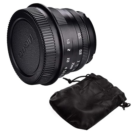 Elerose 35mm f1.6 Manuelle Fokussierlinse für spiegellose Kameras Fotoobjektive Zubehör für Canon-Halterung, für Sony Halteru