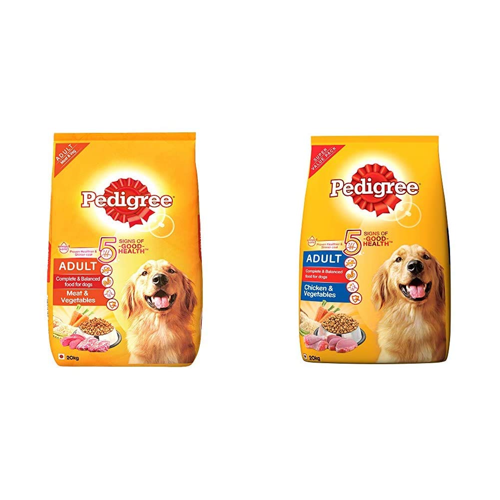 Buy Pedigree Adult Dry Dog Food, Meat & Vegetables, 20kg Pack and Adult