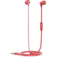 Infinity (JBL) Zip 100 in-Ear Immersive Bass Tangle Free Flat Cable Headphones with Mic (Passion Red)