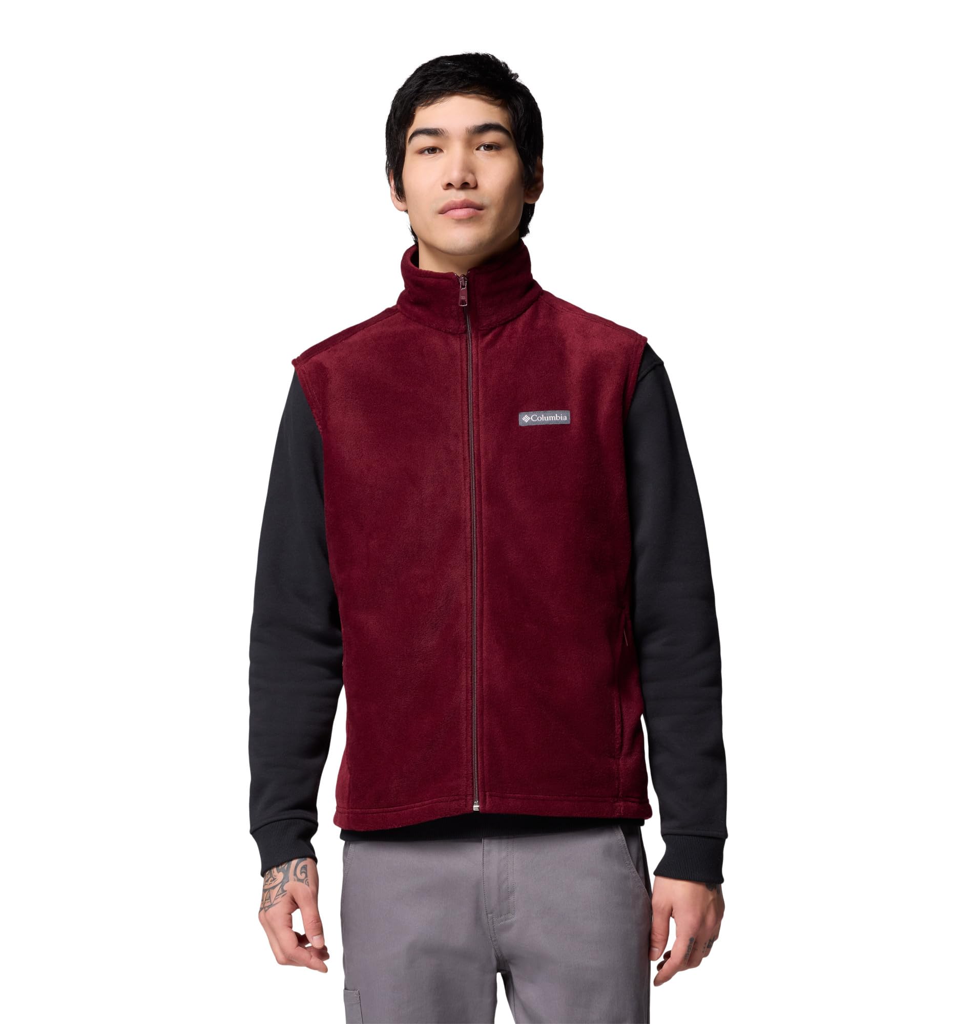 Columbia Mens Steens Mountain Fleece Vest, Rich Wine, 2X Image Columbia Mens Steens Mountain Fleece Vest, Rich Wine, 2X Image