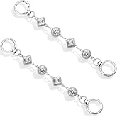 2Pcs Bag Extender Chain Silver Purse Extender Chain Rhinestone Purse Strap Extenders Brown Purses Strap Replacement Crossbody Bags Accessories for Women Cute Bag Charms for Handbags Tote Bags Supply
