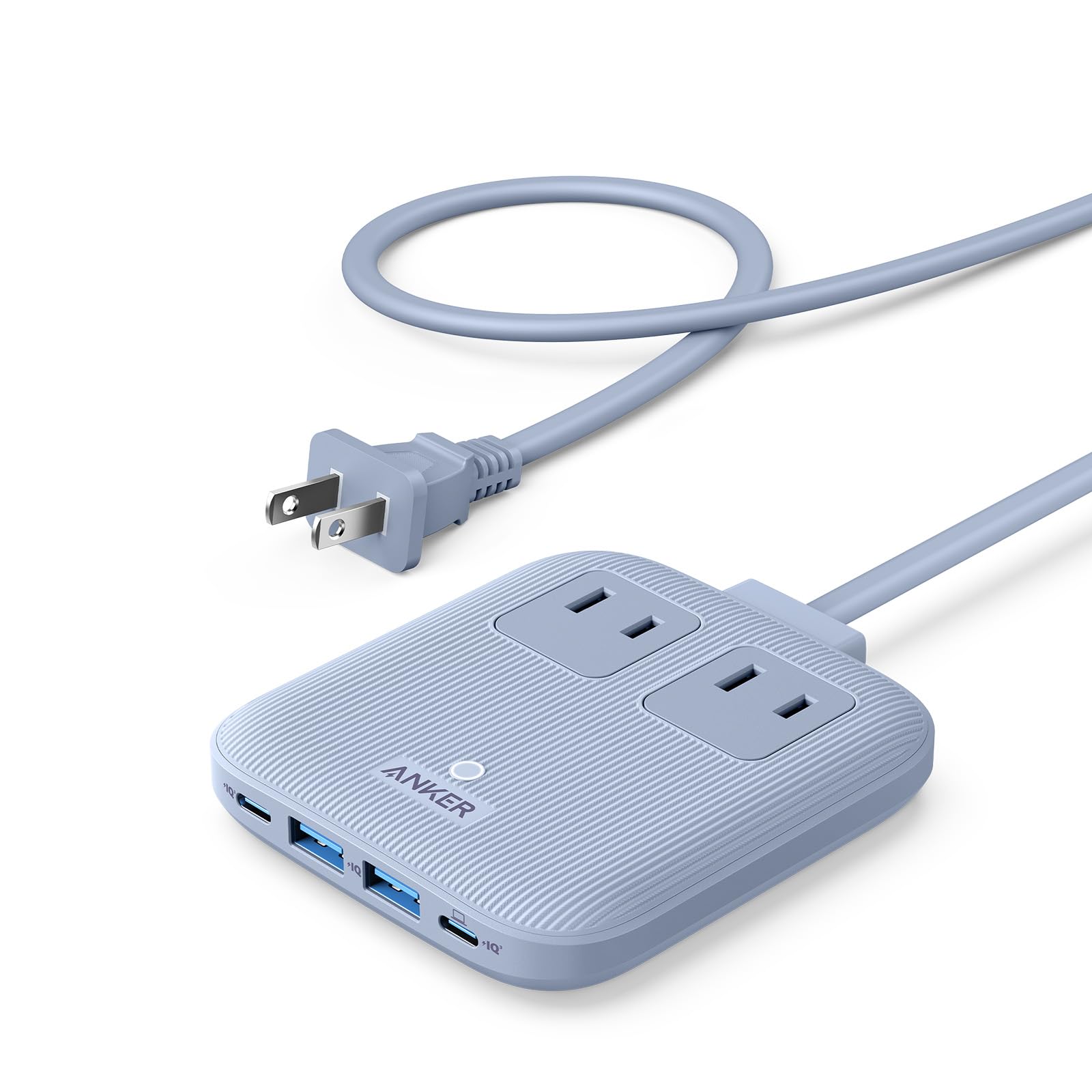 Anker Nano Charging Station (6-in-1, 67W) (USBタップ 電源タップ AC差込口 2口 USB-C 2ポート USB-A 2ポート 延長コード 1.5m) 【PSE技術基準適合】MacBook PD対応 Windows PC iPad iPhone Galaxy Android スマートフォン ノートPC 各種 その他機器対応 (グレイッシュブルー)商品画像