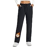 TACVASEN Women's Fleece Lined Sweatpants Winter Thermal Sherpa Pants with Pockets High Waisted Warm Cotton Lounge Casual