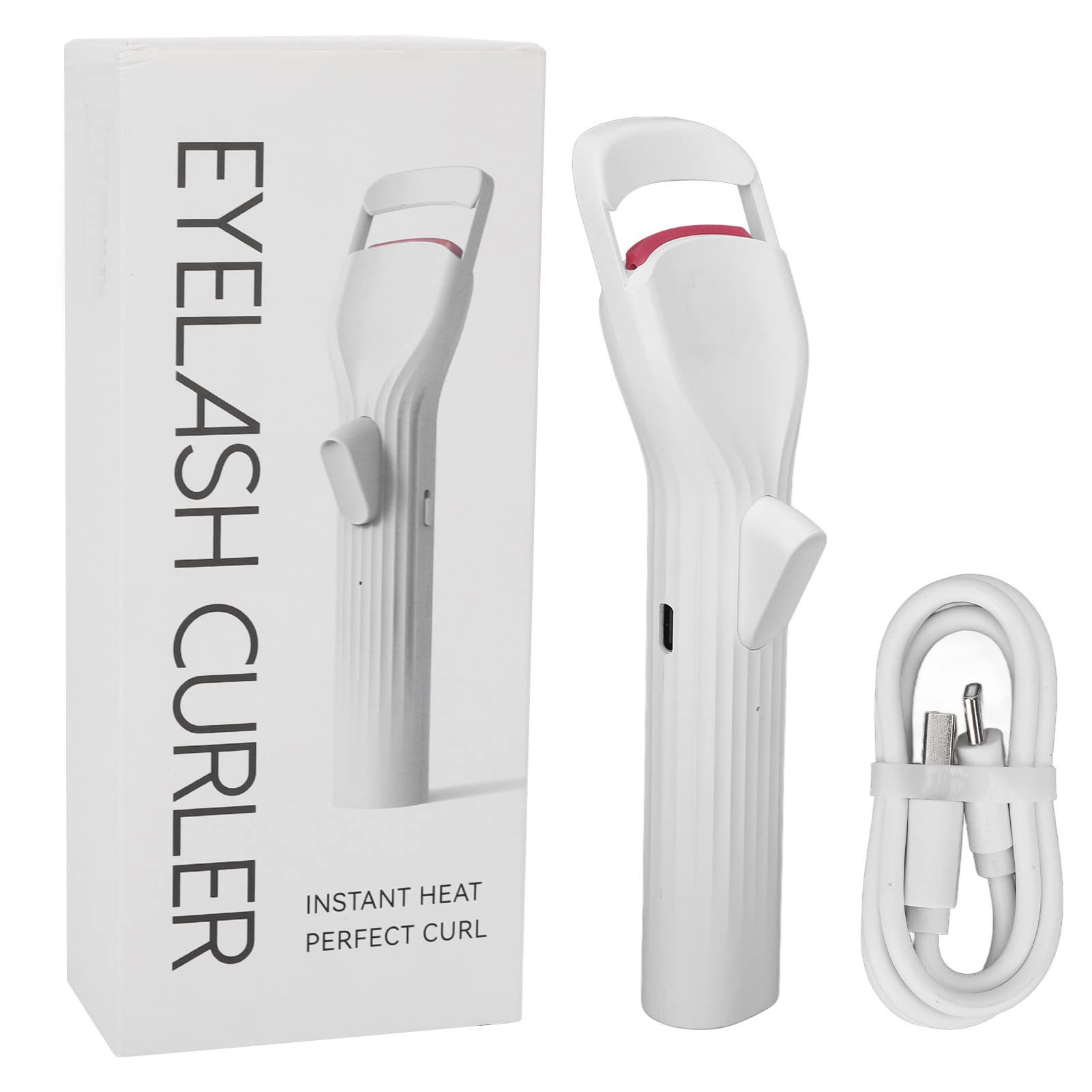 Portable Electric Eyelash Curler, Rechargeable Heated Lash Curler with Soft Silicone Pad, Long-Lasting Makeup Tool for Women