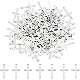 UNICRAFTALE about 100Pcs Cross Connector Pendants Stainless Steel Cross Charms Metal Easter Charms Punk Charms for Jewelry Making Accessory for DIY Necklace Bracelet Earrings