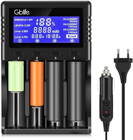 Akku Ladegerät Universal-Akkuladegerät Mit LCD-Display – 4 Slots Für Li-Ion 18650, 21700, Ni-MH & Mehr Universales Ladegerät Li-Ion Ni-MH