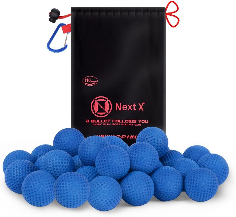 NextX 55-Round Refill Balls More Durable Bullets Compatible Ammo for Nerf Rival Guns Blasters