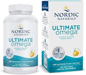 Nordic Naturals Ultimate Omega, Lemon Flavor - 120 Soft Gels - 1280 mg Omega-3 - High-Potency Fish Oil Supplement with EPA & 